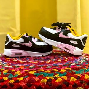 Nike Air Max 90 Leather GS Black Light Arctic Pink | Toddler Size 7C | Brand New